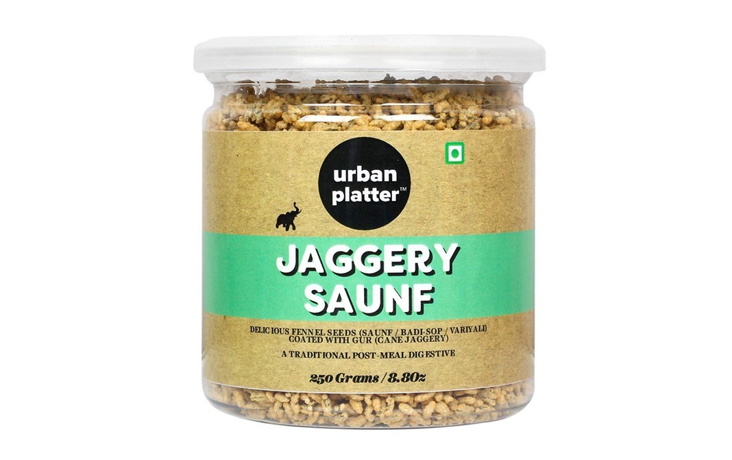 Urban Platter Jaggery Saunf    Plastic Jar  250 grams